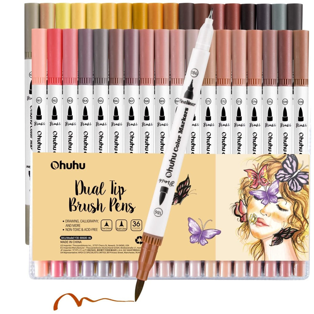 36 Fineliner Pens Color Set Drawing Painting Sketch Markers Fine