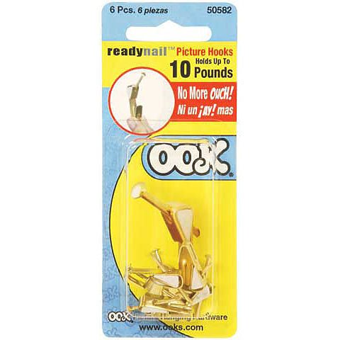 OOK ReadyNail Picture Hangers - 10 Pound Capacity - 6 Pack - merriartist.com