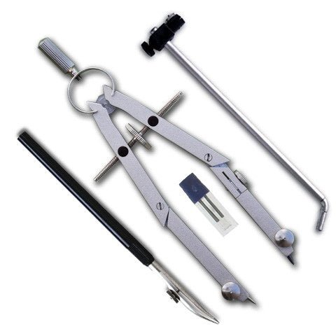 Pacific Arc Bow Compass Set (Spring bow compass, extender and ruling pen) - merriartist.com