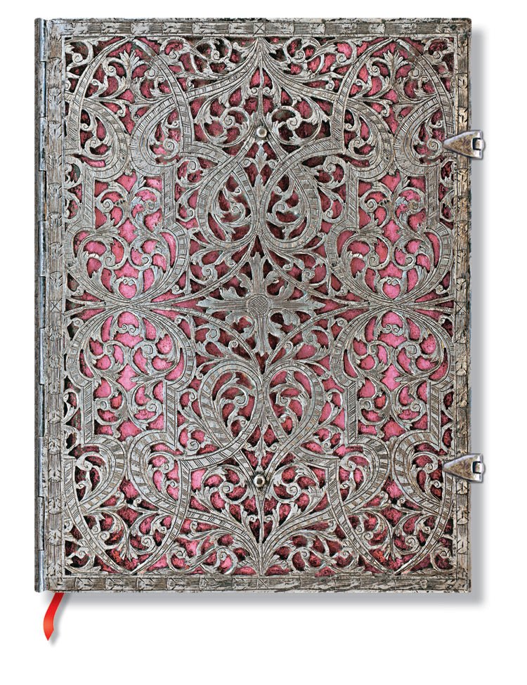 Paperblanks Journal Silver Filigree - Blush Pink Ultra Lined 7x9 inch, 240 pages - merriartist.com