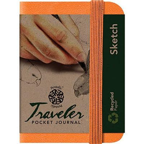 Pentalic Traveler Pocket Journal - Unlined 4x3 inch - Orange - merriartist.com