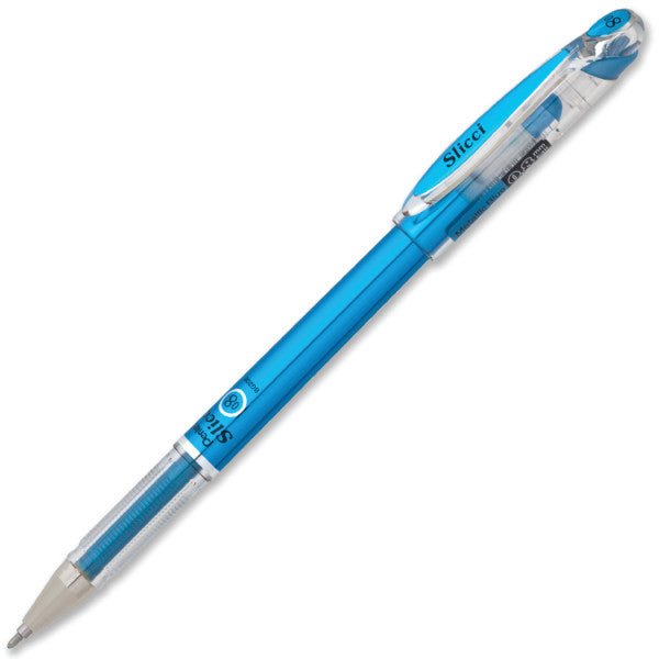 Pentel Arts Slicci METALLIC (0.8mm) Needle Tip Med Gel Pen - Blue Metallic Ink - merriartist.com