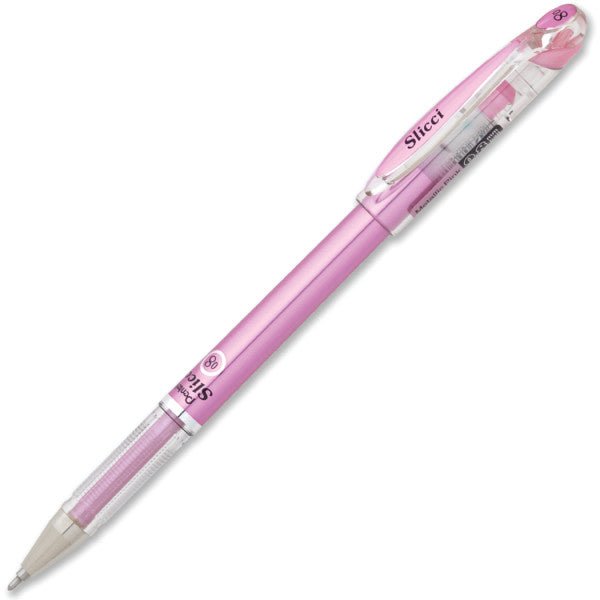 Pentel Arts Slicci METALLIC (0.8mm) Needle Tip Med Gel Pen - Pink Metallic Ink - merriartist.com