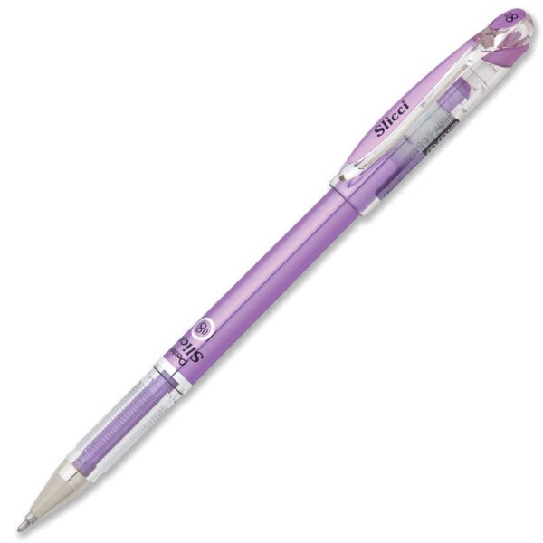 Pentel Arts Slicci METALLIC (0.8mm) Needle Tip Med Gel Pen - Violet Metallic Ink - merriartist.com