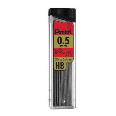 Pentel Super Hi-Polymer Lead Refill (0.5mm) Fine, HB, 30 pcs/Tube - merriartist.com