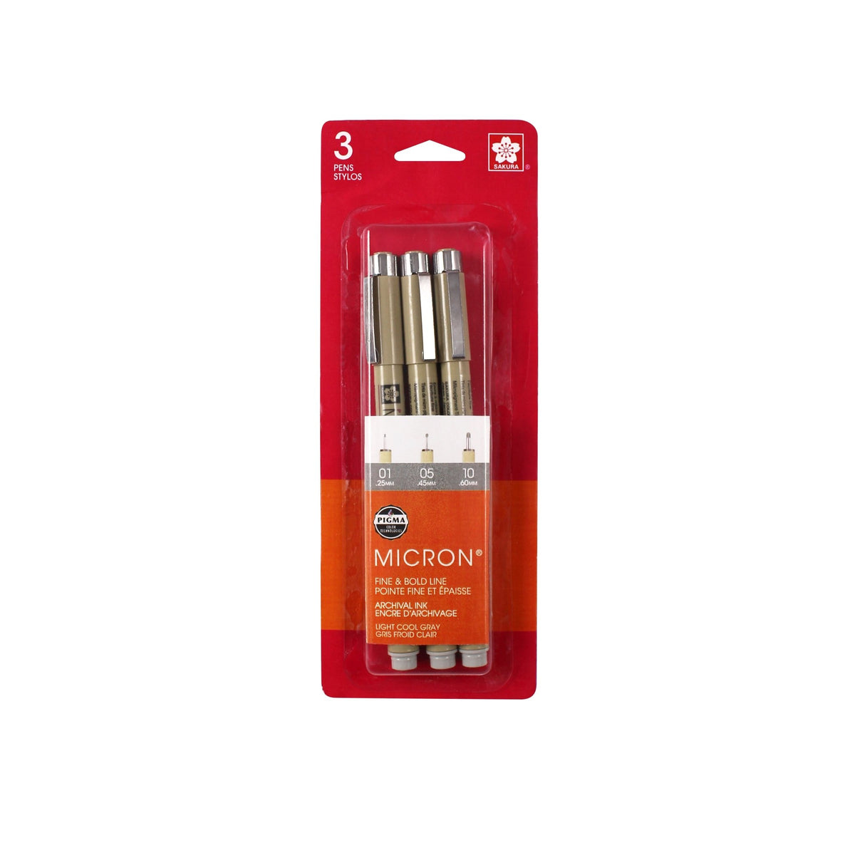 Pigma Micron Pens, 3-Pen Light Cool Gray Set (01, 05, 10) - merriartist.com