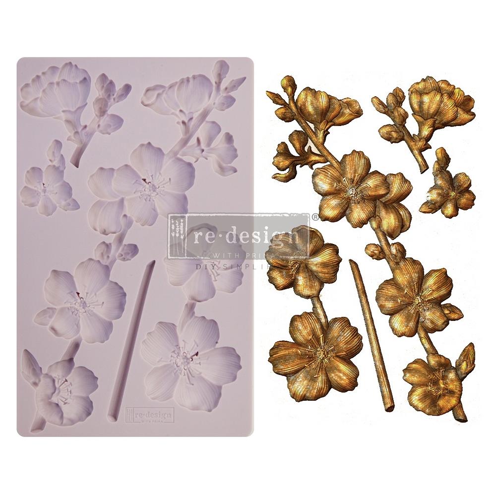 Re-Design Silicone Mold 5 inch X 8 inch X .32 inch - Botanical Blossoms - merriartist.com
