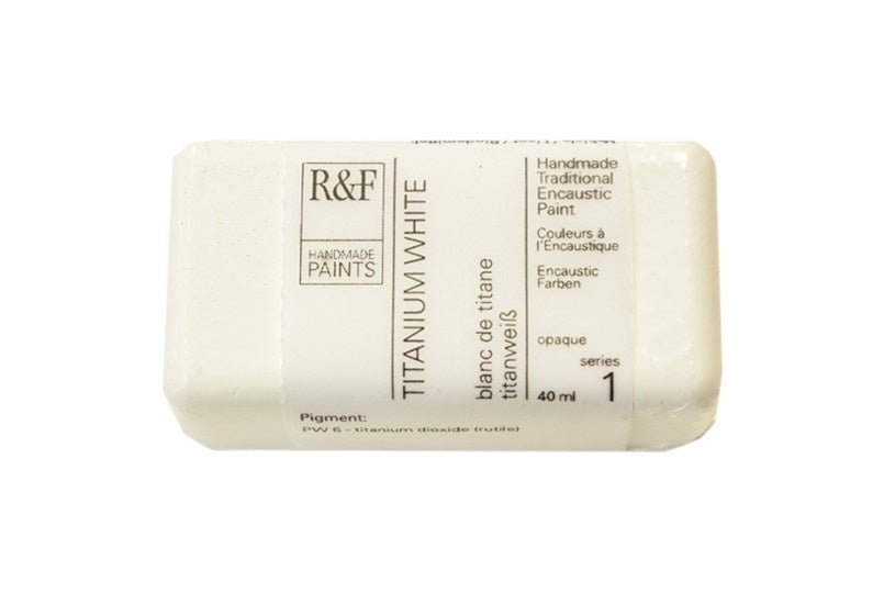R&F Encaustic Cake - Titanium White 40ml - merriartist.com