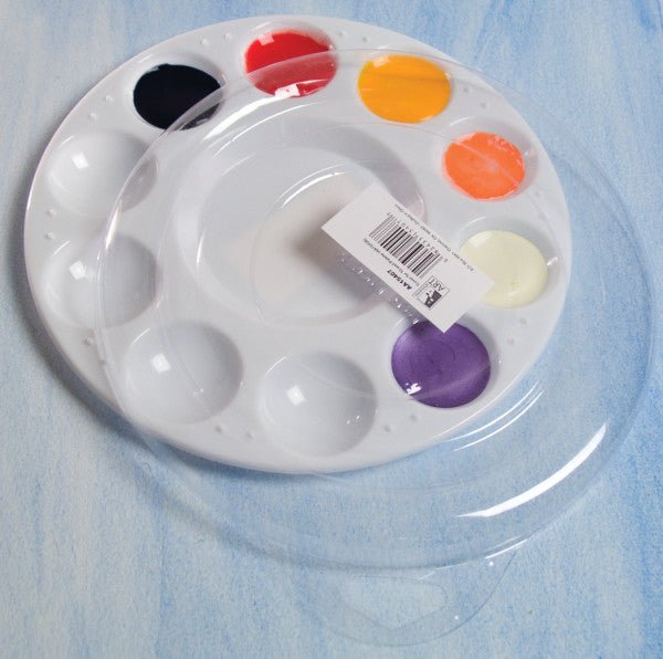 Round Clear Plastic Palette Cover (fits the AA15408 10-Well Round Palette) Does not include palette - merriartist.com