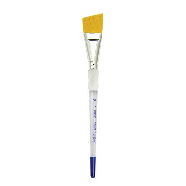 Royal Brush Soft-Grip Golden Taklon Brush, Angular, 1" - The Merri Artist - merriartist.com