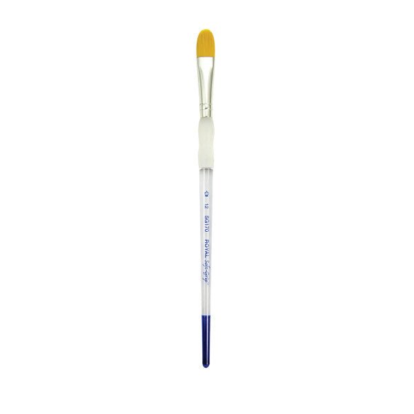 Royal Brush Soft-Grip Golden Taklon Brush, Filbert, 10 - The Merri Artist - merriartist.com