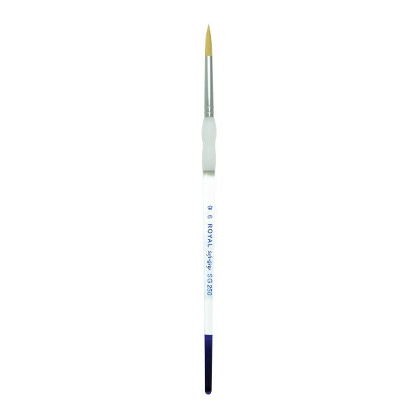 Royal Brush Soft-Grip Golden Taklon Brush, Round, 6 - The Merri Artist - merriartist.com