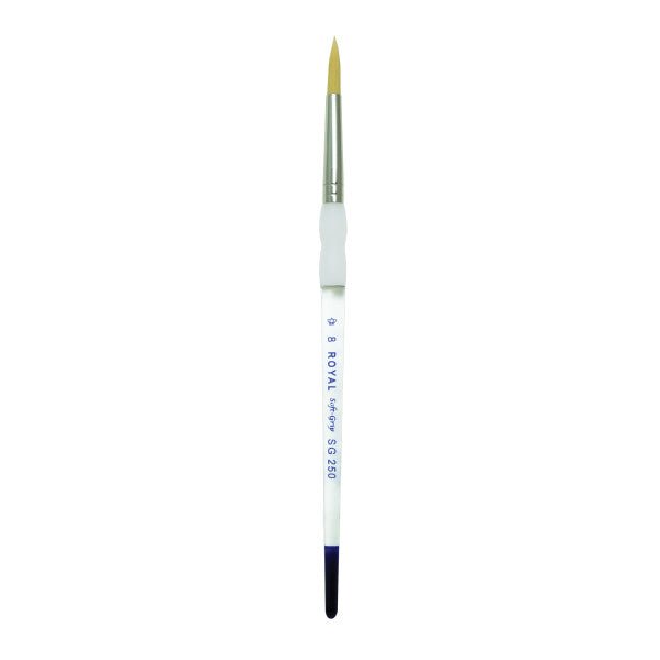 Royal Brush Soft-Grip Golden Taklon Brush, Round, 8 - The Merri Artist - merriartist.com