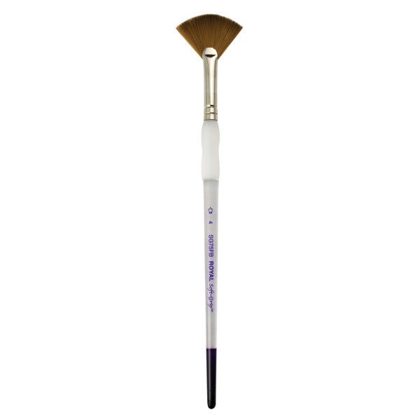 Royal Brush Soft-Grip Synthetic Sable Brush, Fan, 4 - The Merri Artist - merriartist.com