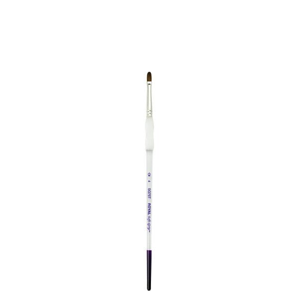Royal Brush Soft-Grip Synthetic Sable Brush, Filbert, 4 - The Merri Artist - merriartist.com