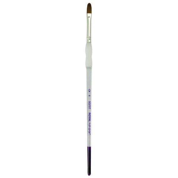 Royal Brush Soft-Grip Synthetic Sable Brush, Filbert, 6 - The Merri Artist - merriartist.com