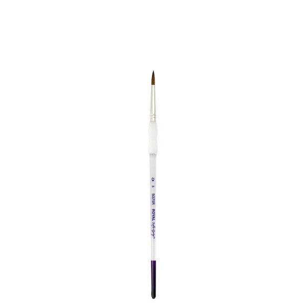 Royal Brush Soft-Grip Synthetic Sable Brush, Round, 3 - The Merri Artist - merriartist.com