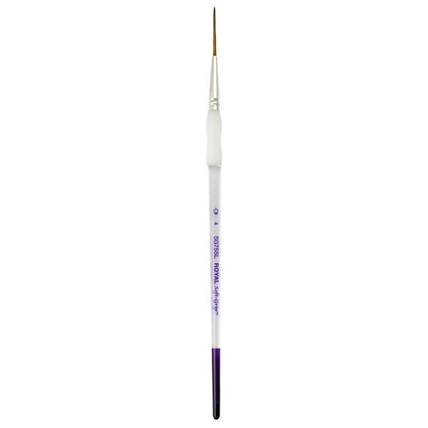 Royal Brush Soft-Grip Synthetic Sable Brush, Script, 4 - The Merri Artist - merriartist.com