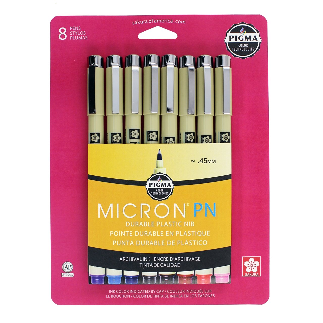 Sakura Pigma Micron PN Plastic Nib Pen Set - 8 Pen Set - merriartist.com