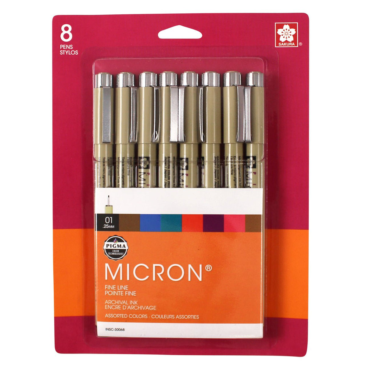 Sakura Pigma Micron Set 01 (.25mm) Assorted Colors - 8 Pen Set - merriartist.com