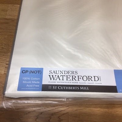Saunders Waterford Cold Press High White Watercolor Paper 300g (140 lb) 22x30 inch Sheet - Pack of 10 - merriartist.com