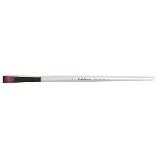 Simply Simmons Extra-Firm Synthetic Long Handle Flat 6 - merriartist.com