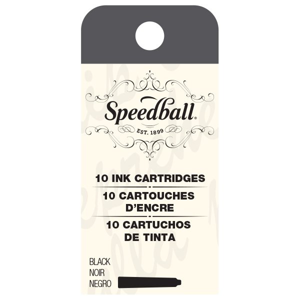 Speedball Calligraphy Fountain Pen Ink Cartridges - Black - 10 Pack - merriartist.com