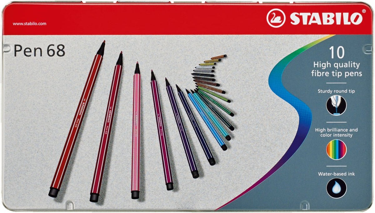 Stabilo Pen 68 Felt Tip Markers Set of 10 – Jenni Bick Custom Journals