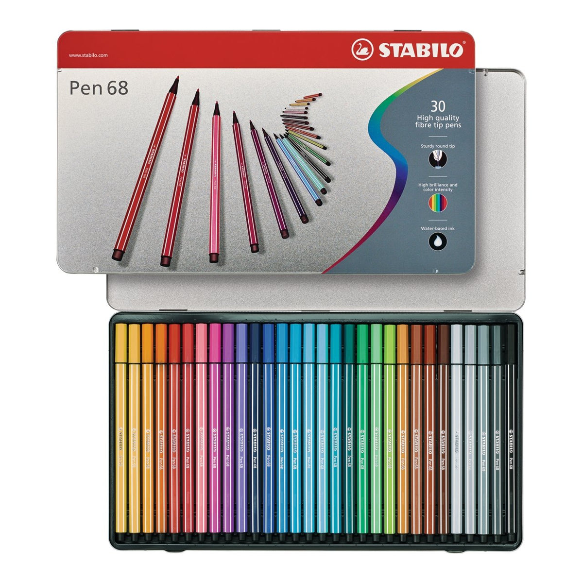 Premium felt-tip pen STABILO Pen 68 brush - pack of 30 ARTY