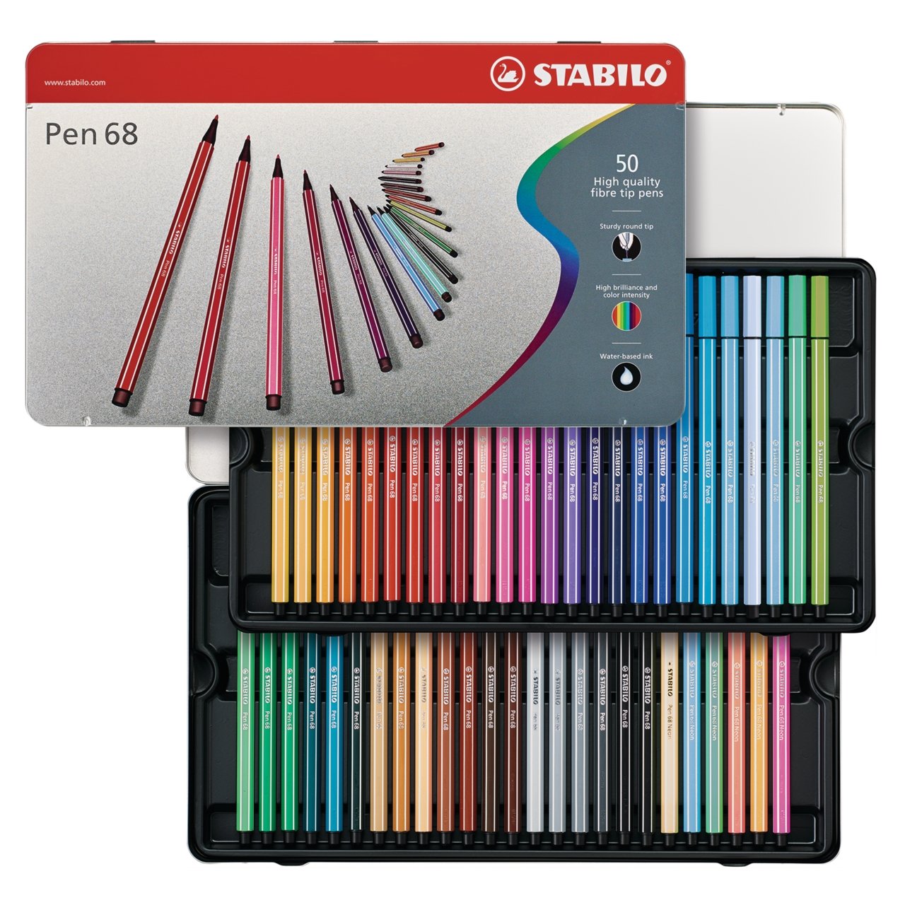 Stabilo Pen 68 Marker Set Metal Box Set of 50 - merriartist.com