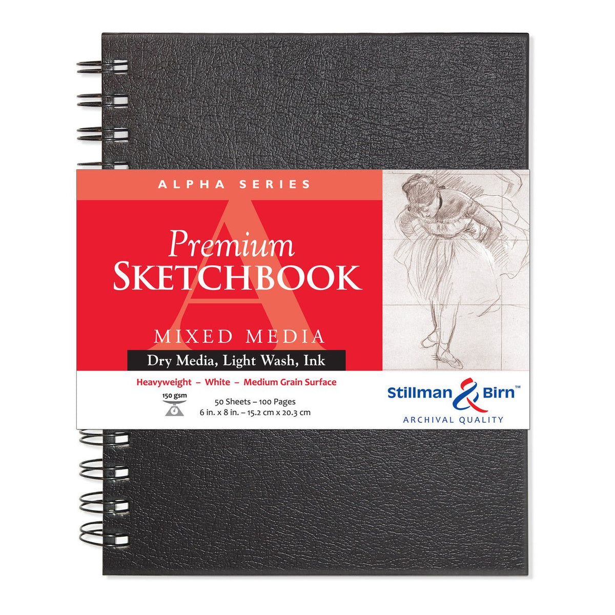 Stillman & Birn : Alpha Sketchbook 9 x 6in Hardbound 150gsm - Natural White  Vellum