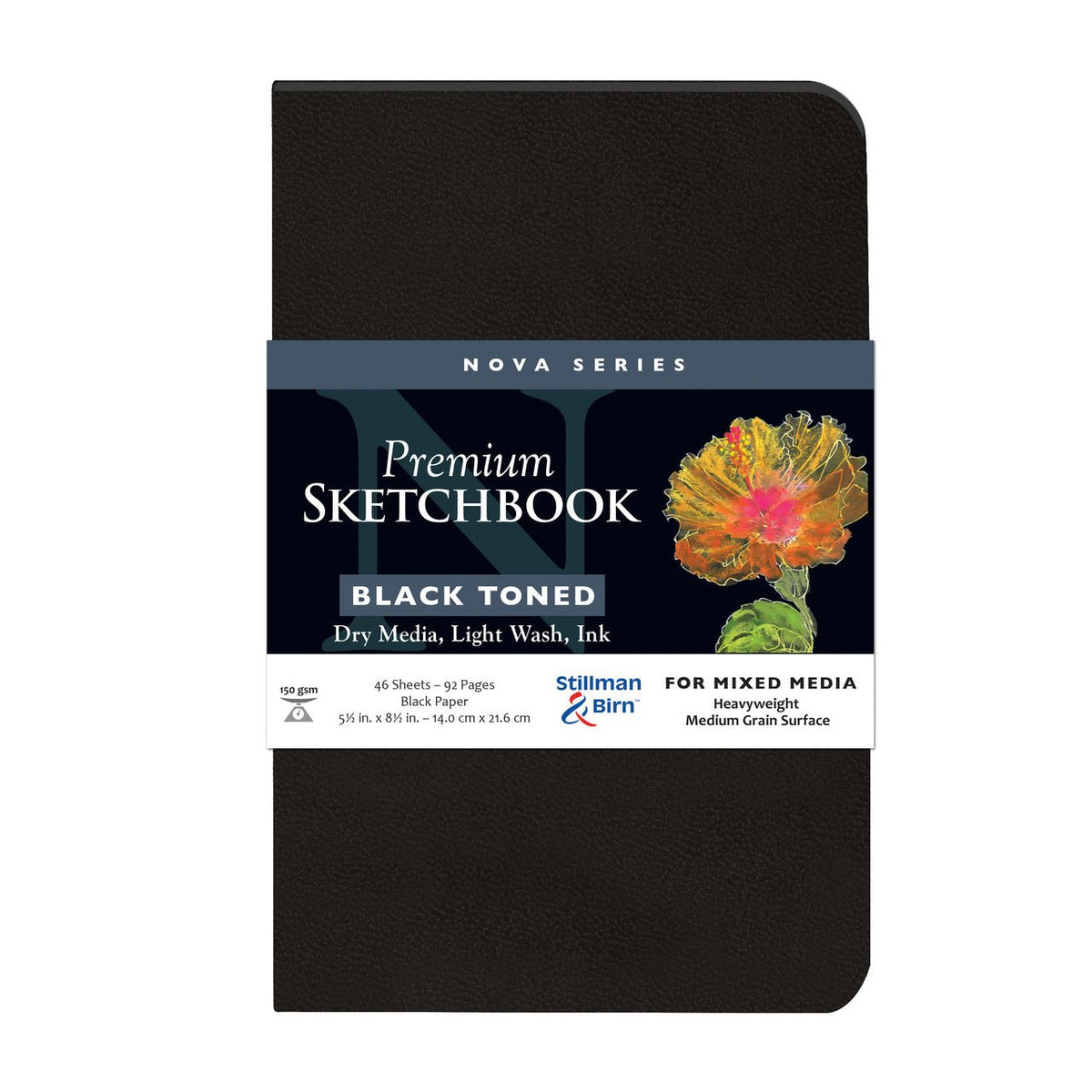 Stillman & Birn Nova Series Soft-Cover Sketch Book - Black Paper 5.5x8.5 inch - merriartist.com