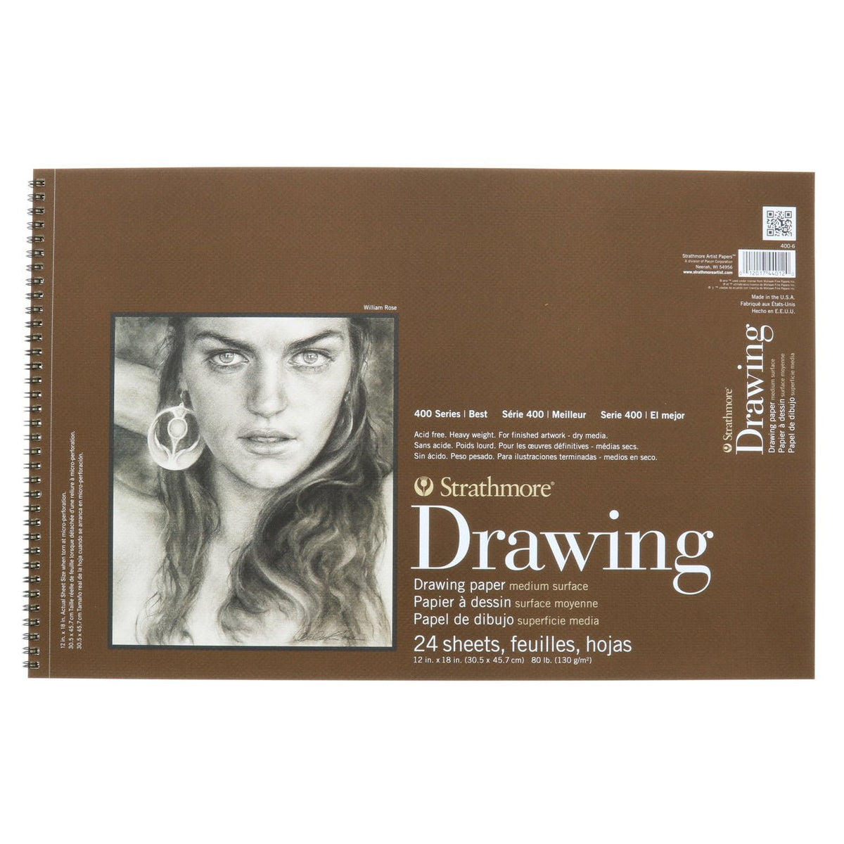 Strathmore 400 Series Drawing Pad - Medium Surface 80 lb 12X18 - merriartist.com