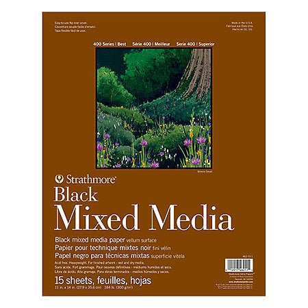 Strathmore 400 Series Mix Media Black 11X14 - 15 Sheet Pad - The Merri Artist - merriartist.com