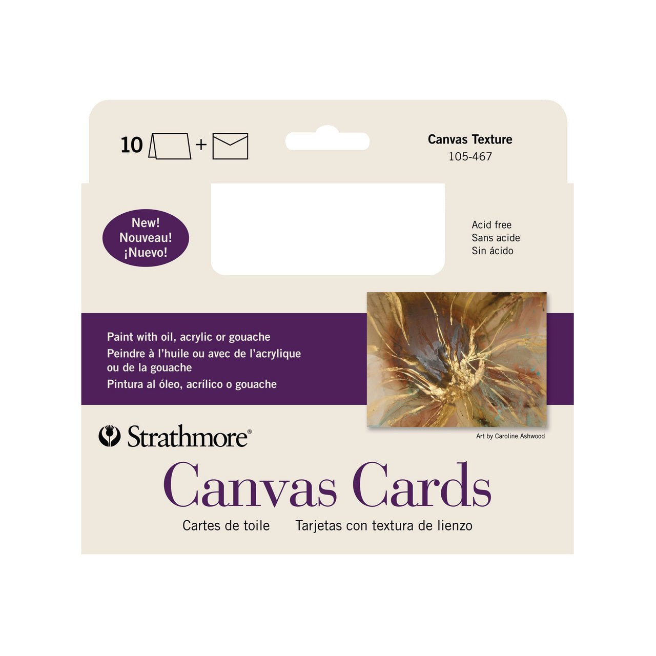 Strathmore Announcement Cards with Envelopes - Canvas Paper - 5x7 inch 10 Pack - merriartist.com