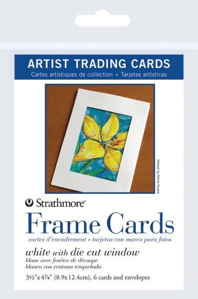 Strathmore Artist Trading Cards Frame Cards 6 White 3-1/2x4 7/8 inch Cards & Envelopes - 5x7 inch - merriartist.com