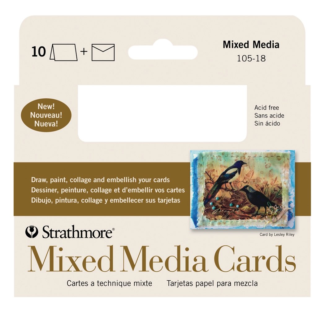 Strathmore Mixed Media Cards with Envelopes - Announcement Size 3.5x4.875 inch - 10 Pack - merriartist.com