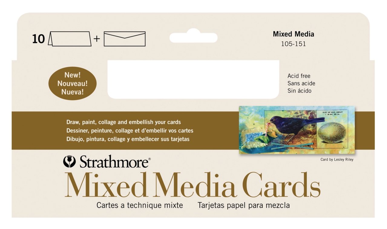 Strathmore Mixed Media Slim Size Cards with Envelopes - 3.875x9 inch 10 Pack - merriartist.com