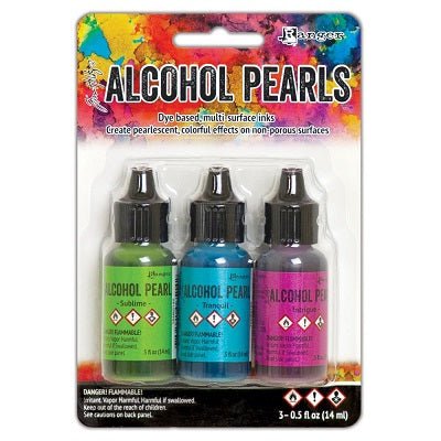 Tim Holtz Alcohol Ink Pearls Kits Kit 2 (Sublime, Tranquil and Intrigue) - merriartist.com