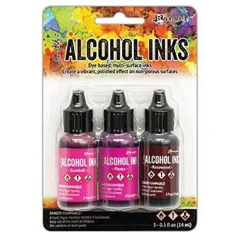 Tim Holtz Alcohol Ink Set of 3 - Pink/Red Spectrum - merriartist.com