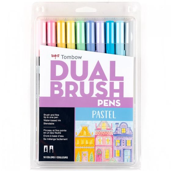 Tombow Dual Brush Marker Set of 10 - Pastel Colors - merriartist.com