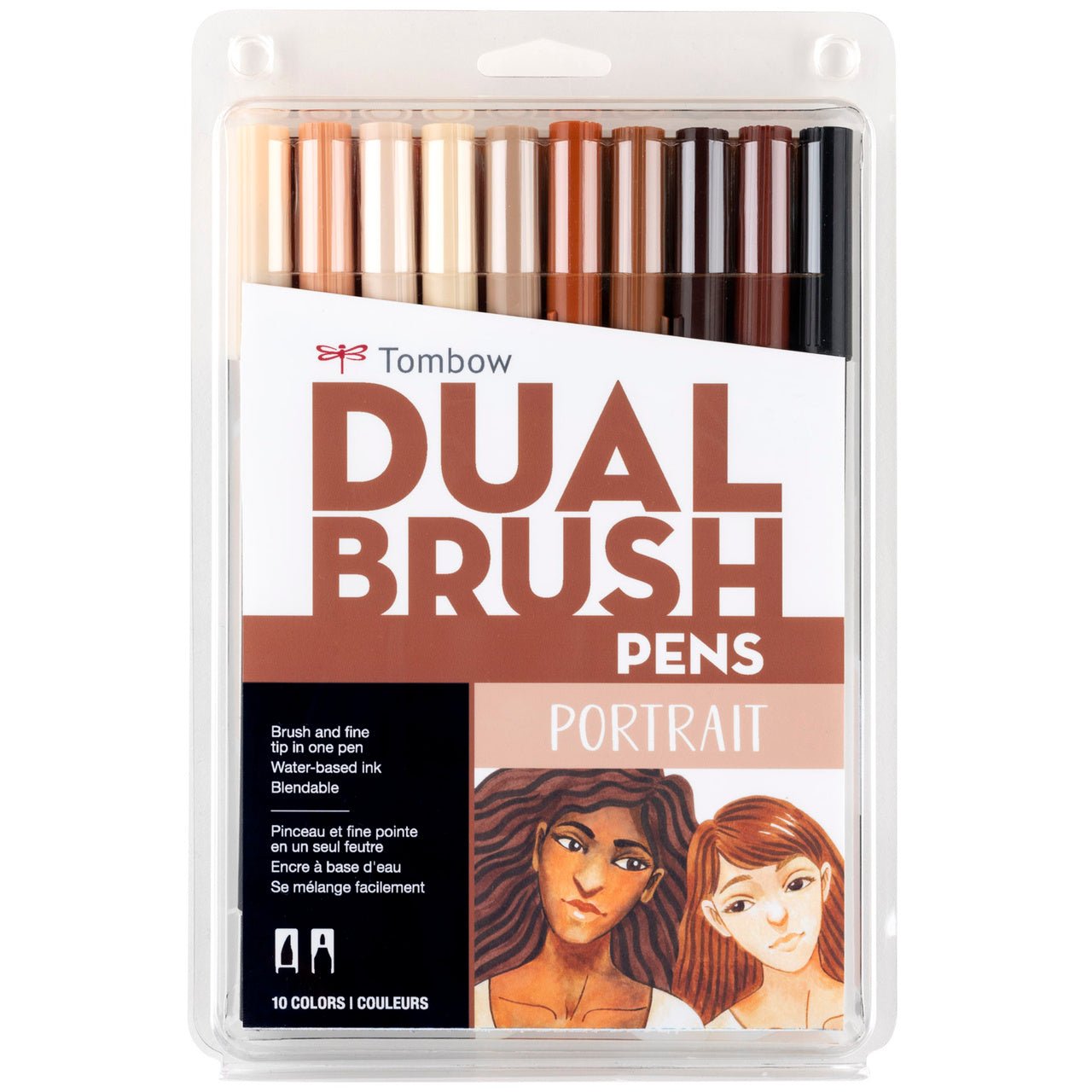 Tombow Dual Brush Marker Set of 10 - Portrait - merriartist.com
