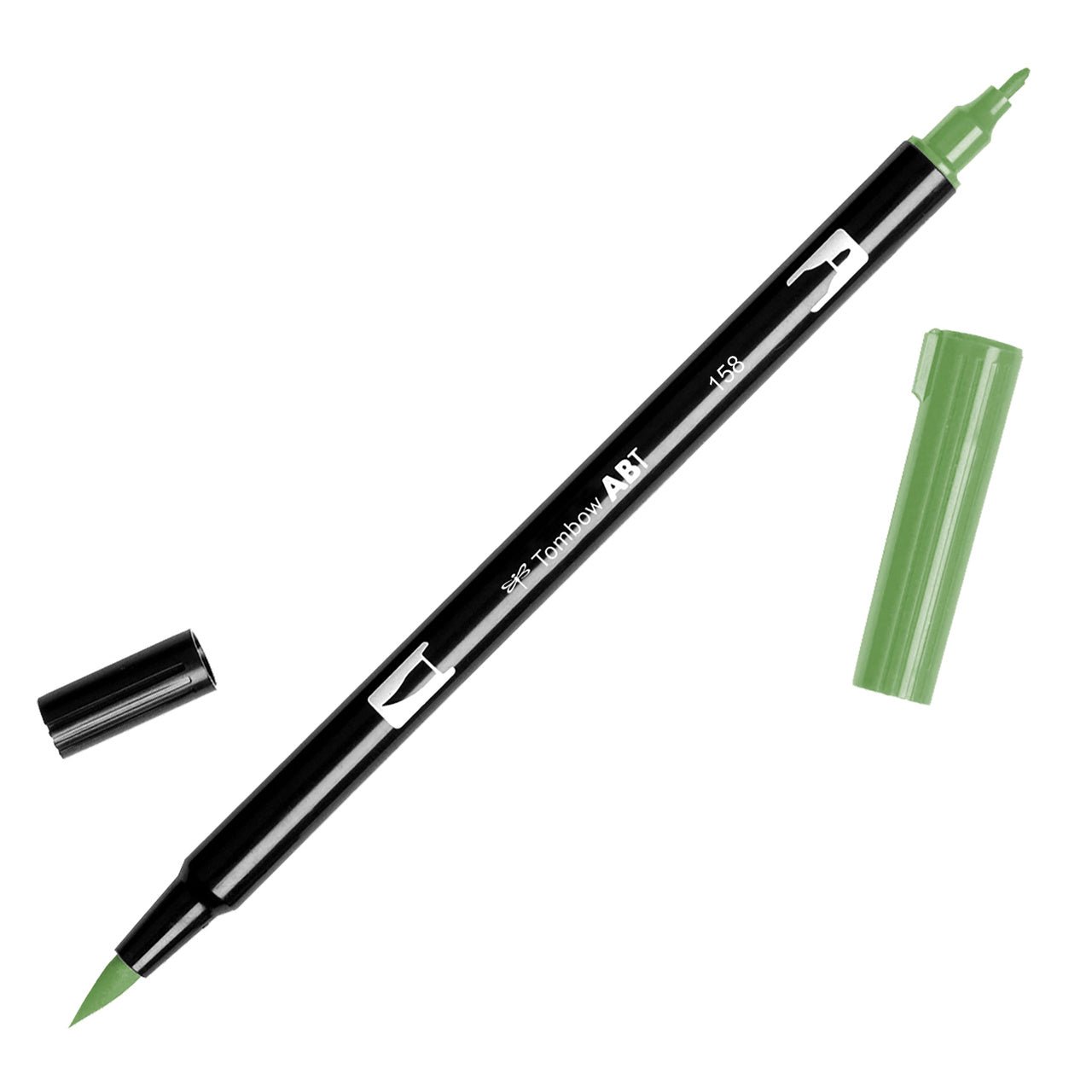 Tombow Dual Brush Pen 158 Dark Olive - merriartist.com