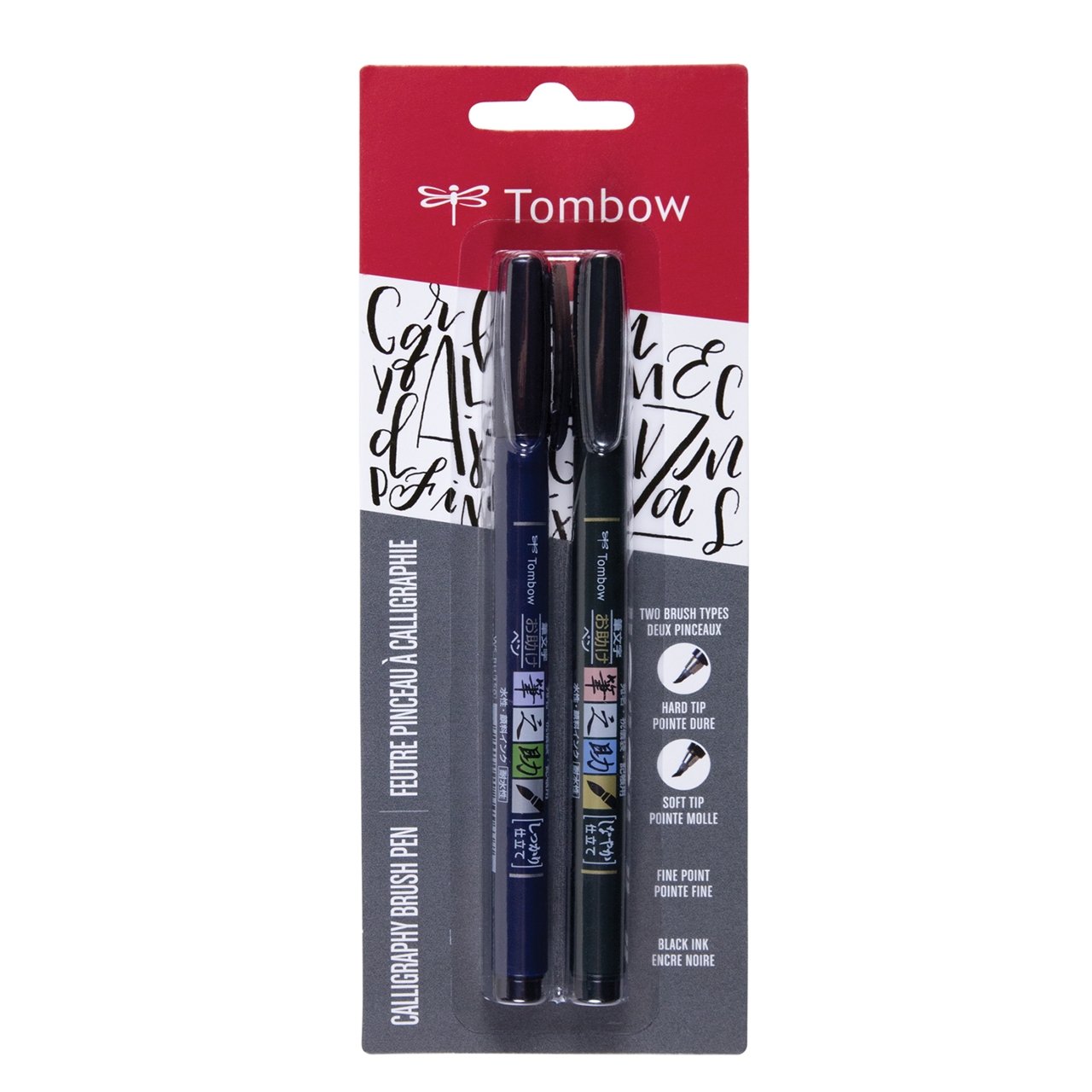 Tombow Fudenosuke Set of 2 Pens (soft & hard tip) - merriartist.com