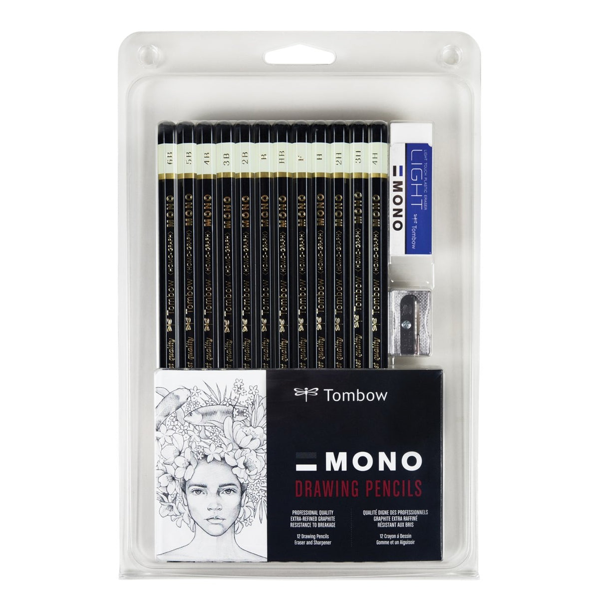 Tombow MONO Drawing Pencil Set of 12 Pencils, Eraser and Sharpener - merriartist.com