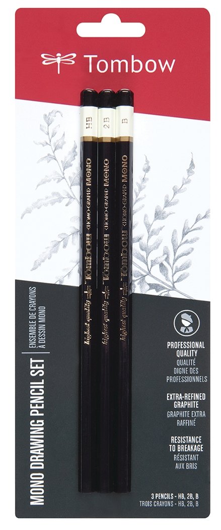 Tombow MONO Drawing Pencil Set of 3 Pencils (2B, B and HB) - merriartist.com
