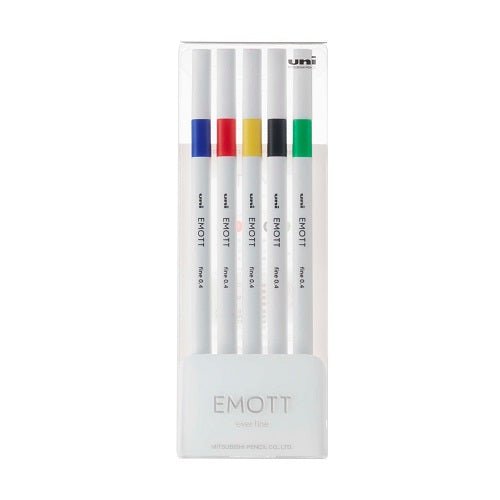 Uni Emott Ever Fine Pen 0.4mm - 5 Pen Set 1 - merriartist.com