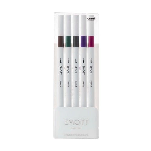 Uni Emott Ever Fine Pen 0.4mm - 5 Pen Set 3 - merriartist.com