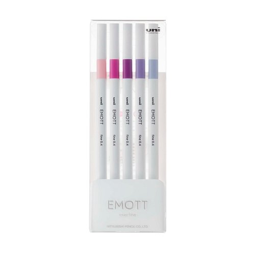Uni Emott Ever Fine Pen 0.4mm - 5 Pen Set 7 - merriartist.com