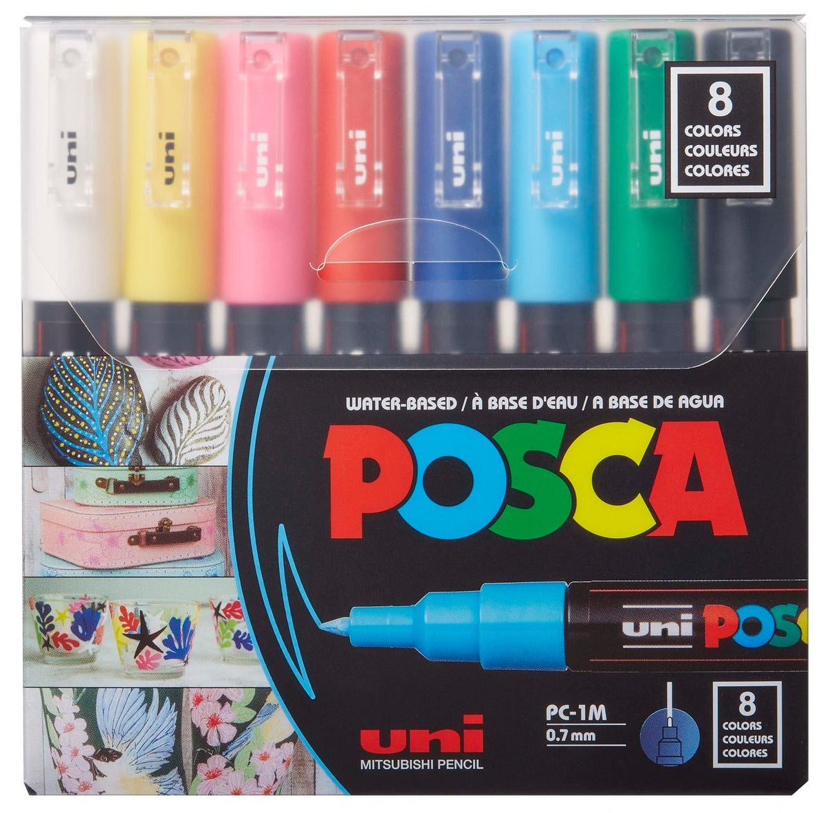 uni POSCA Acrylic Paint Marker - PC-1M Fine - 8 Color Set - merriartist.com